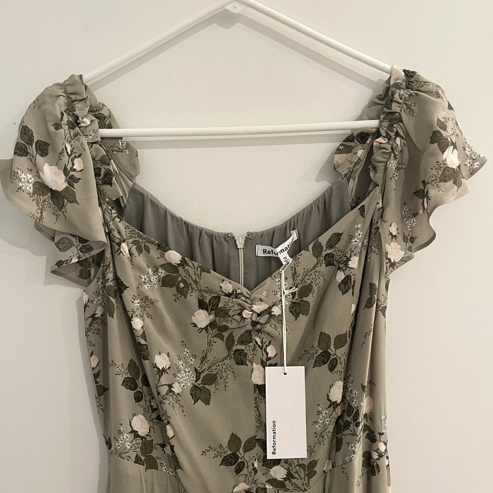 NEW Reformation Butterfly Dress in Verde - Picture 3 of 7